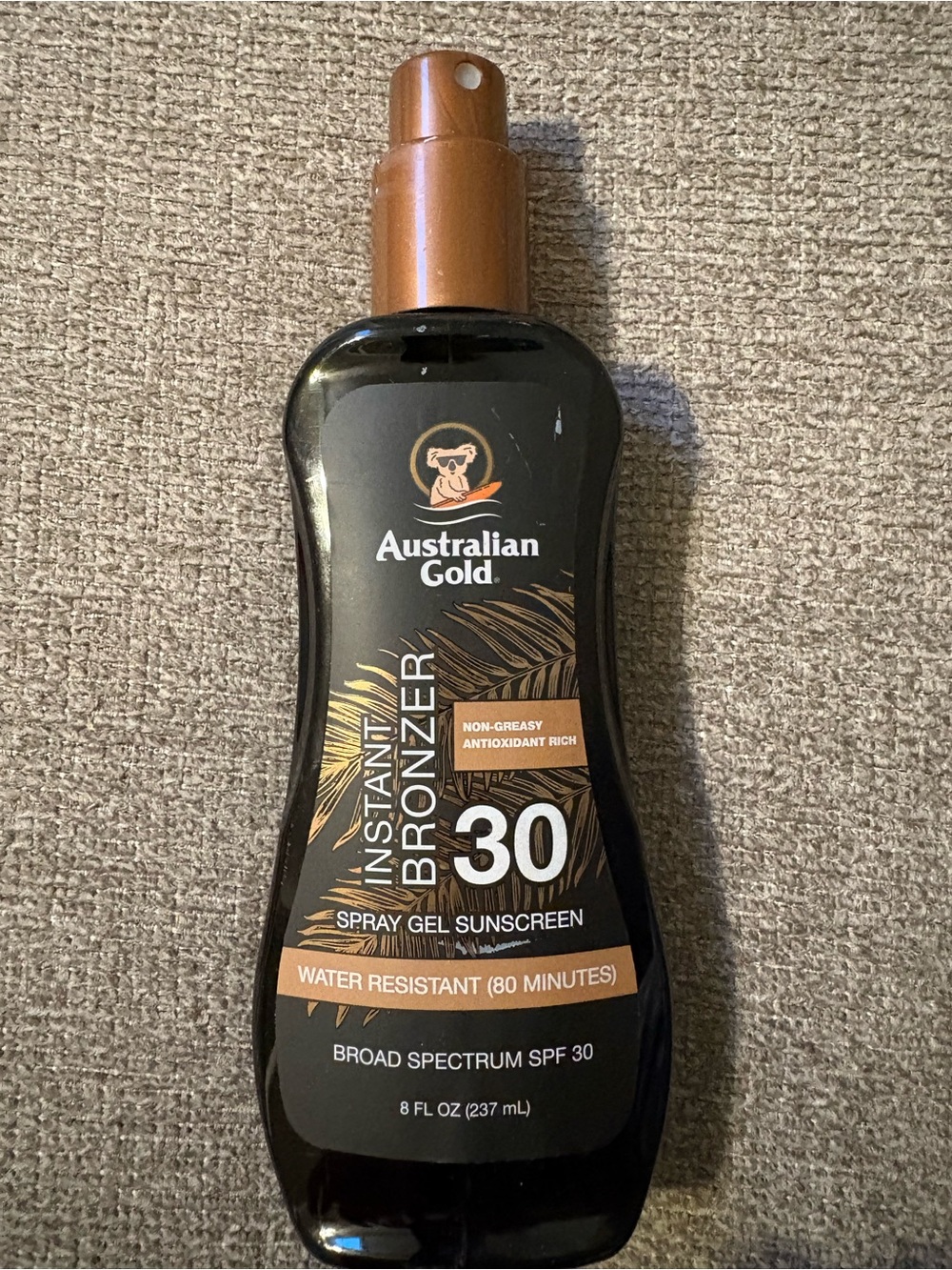 Australian Gold Instant Bronzer SPF 30 Spray Gel Sunscreen